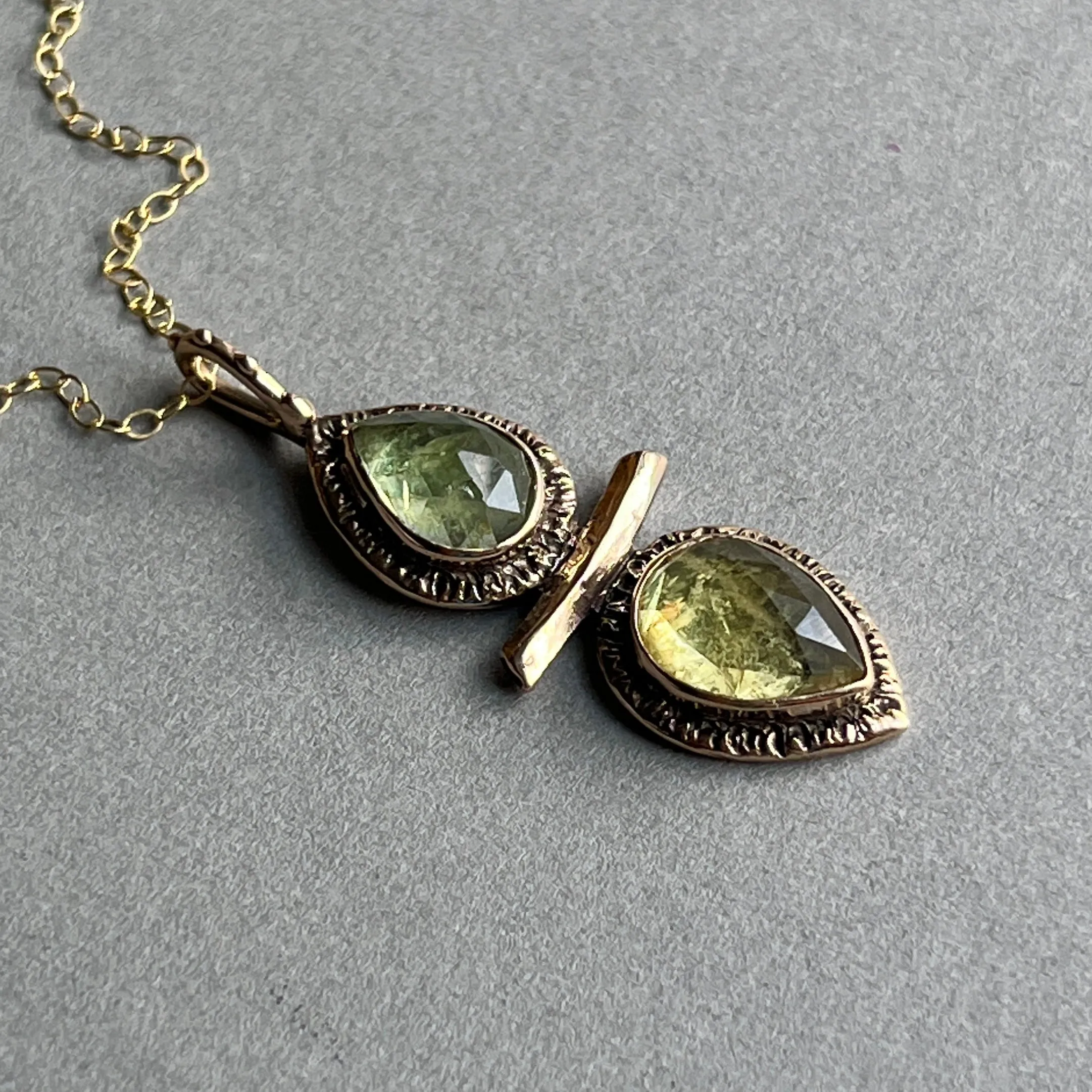 Yellow Aquamarine Bronze Pendant