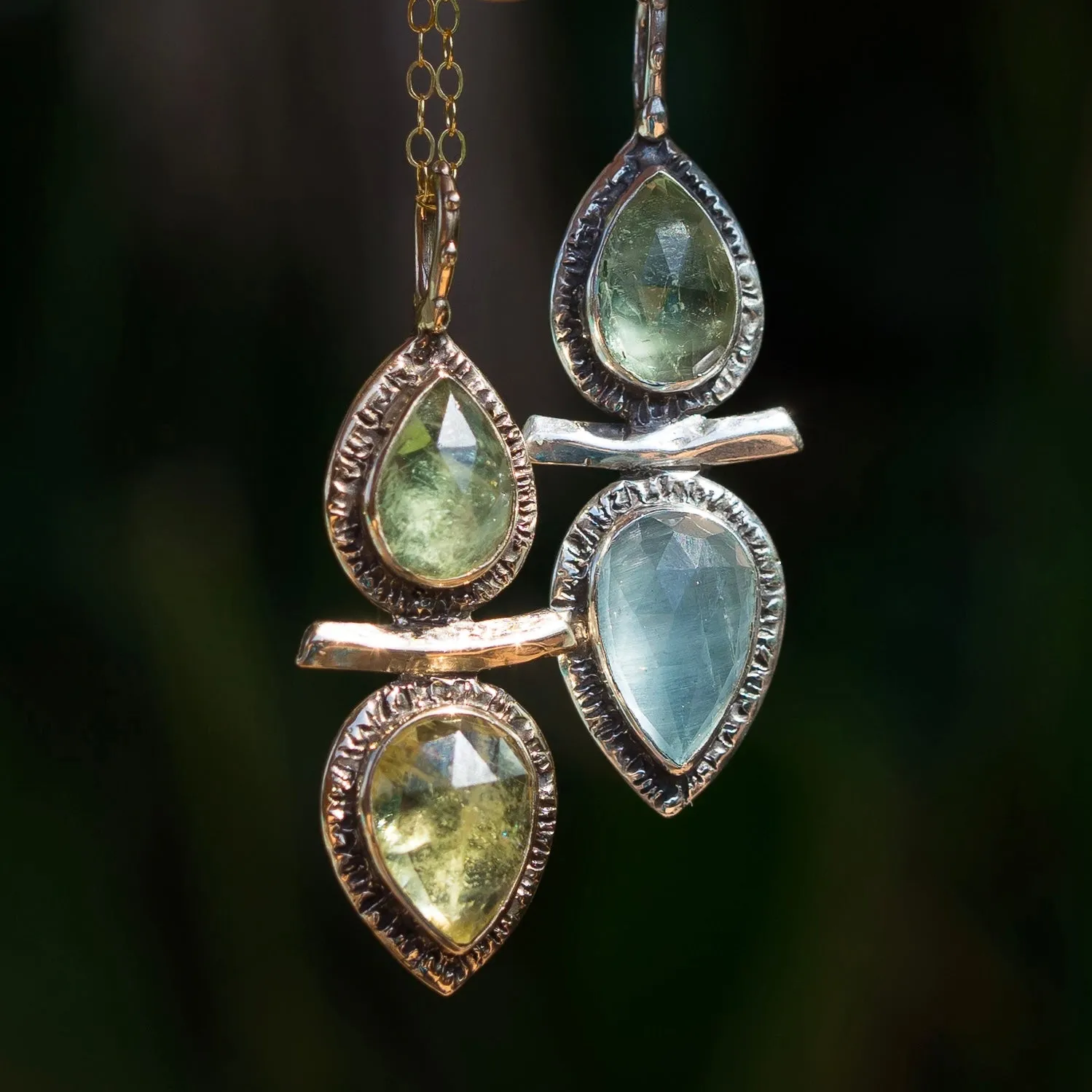 Yellow Aquamarine Bronze Pendant