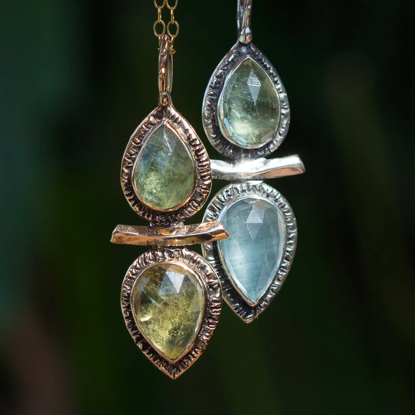 Yellow Aquamarine Bronze Pendant