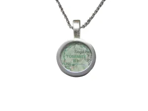 Yosemite National Park Map Pendant Necklace