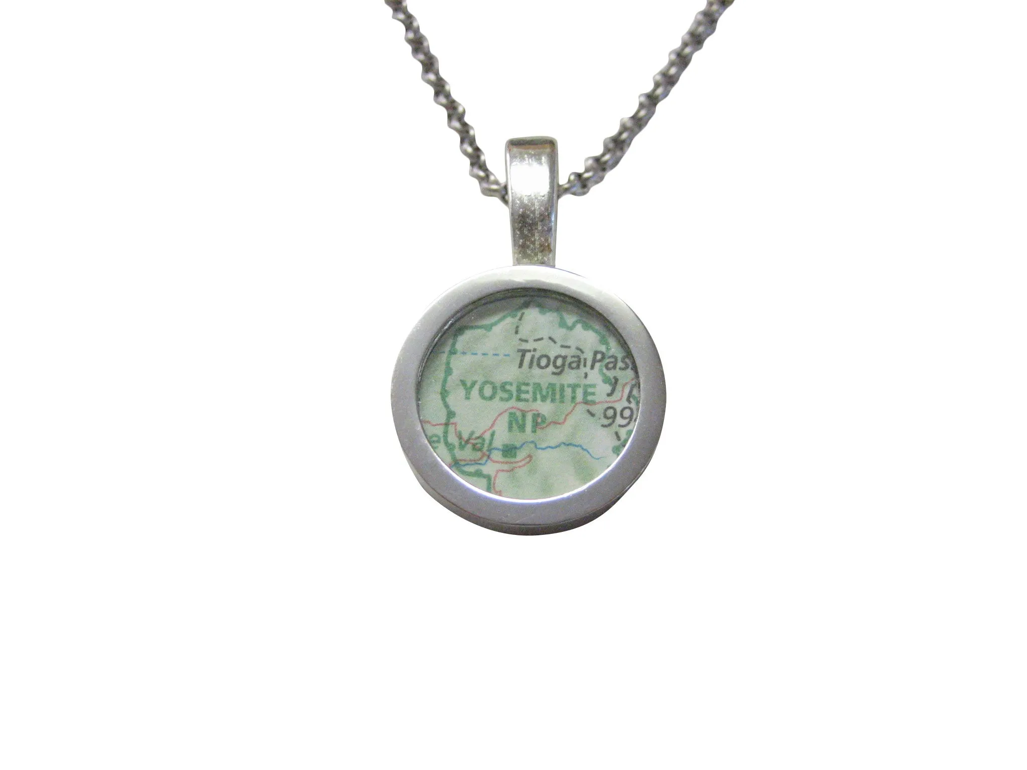 Yosemite National Park Map Pendant Necklace