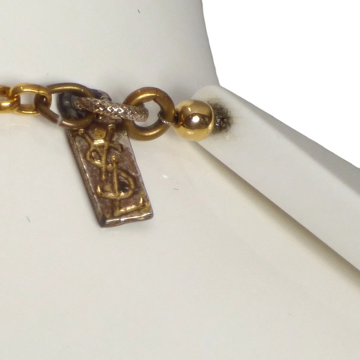 YVES SAINT LAURENT- 1970s Triangle & Diamond Lucite Charm Necklace
