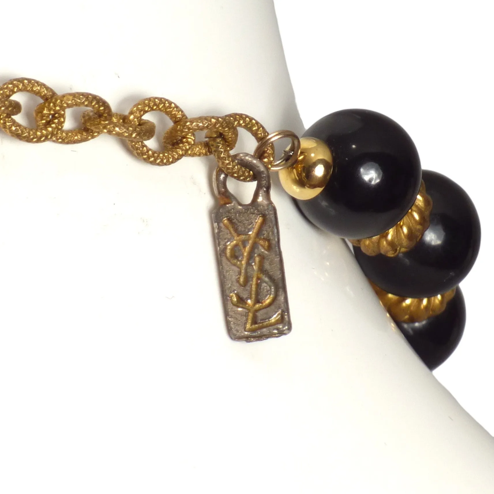 YVES SAINT LAURENT- c.1980 Bead & Tassel Necklace
